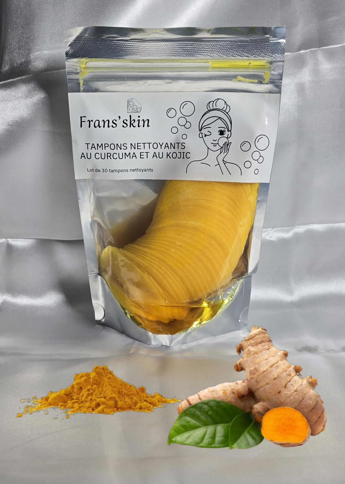 Disques de Coton au Curcuma & Acide kojique