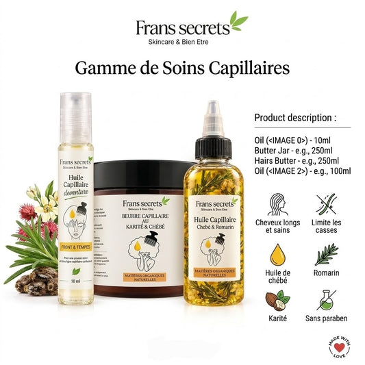 Huile capillaires Huile, beurre et roller