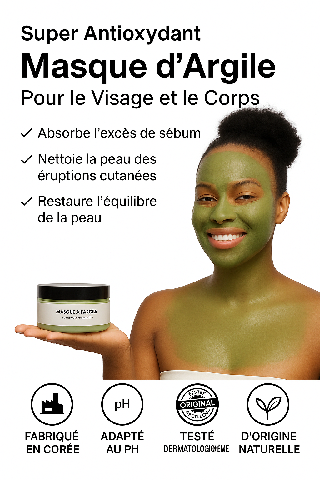 MASQUE ARGILE MATCHA -THE VERT