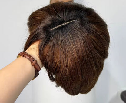 N°3: Perruque pixie courte avec closure et frange  en cheveux naturels, prête à porter