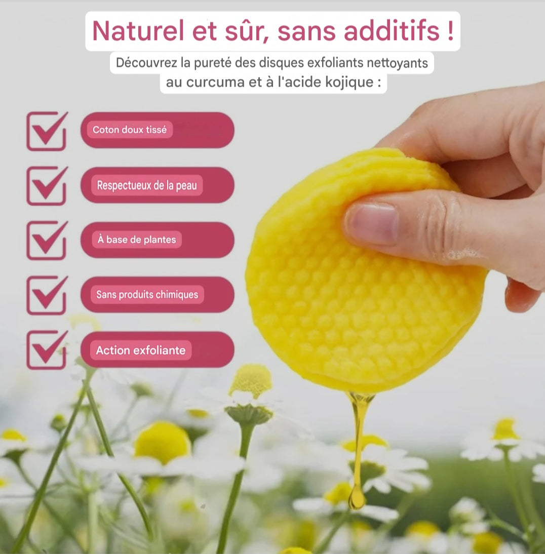 Disques de Coton au Curcuma & Acide kojique
